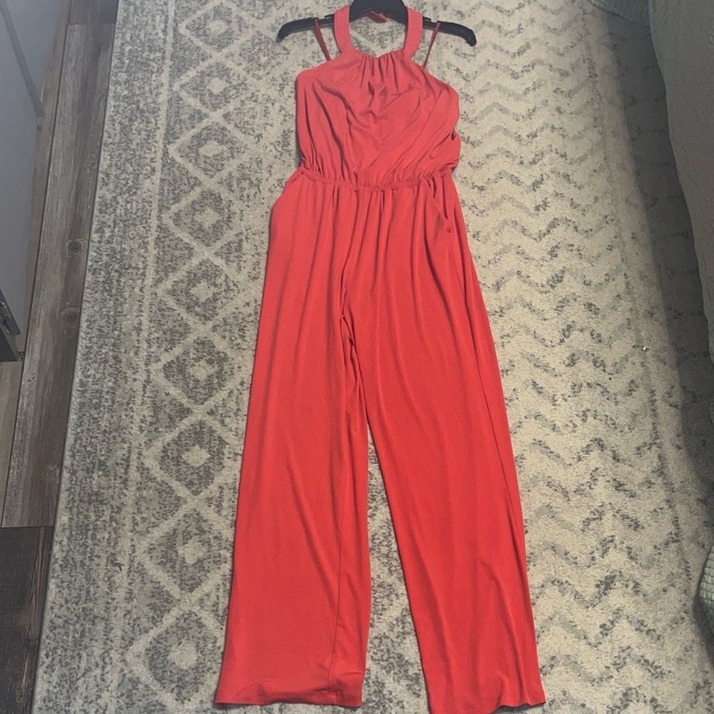 Jessica Simpson SZ Small Women’s Vibrant Red Halter Jumpsuit, #sexy #hot